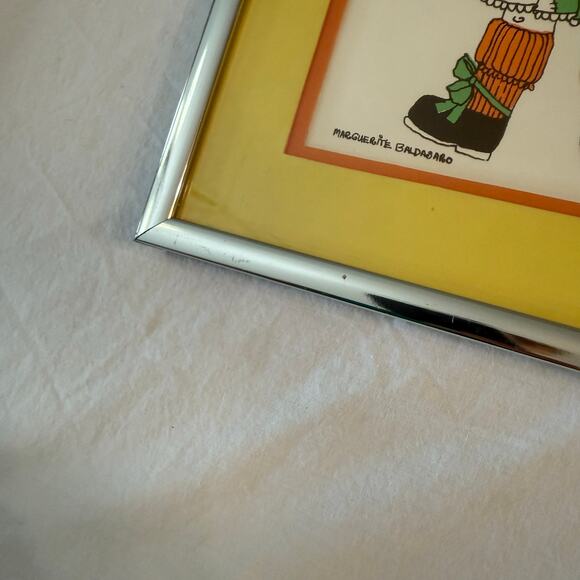 Marguerite Baldasaro Original Art Set Boy Girl Rocking Horse Love You Frame Mat - Picture 5 of 15